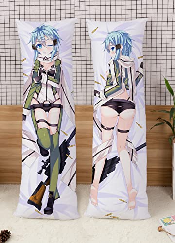 GUTRYIY Sword Art Online Asada Shino Cushion Cover Pillow Case Peach Skin 150x50cm (59in x 19.6in) Yuuki Asuna Pillowcase von GUTRYIY