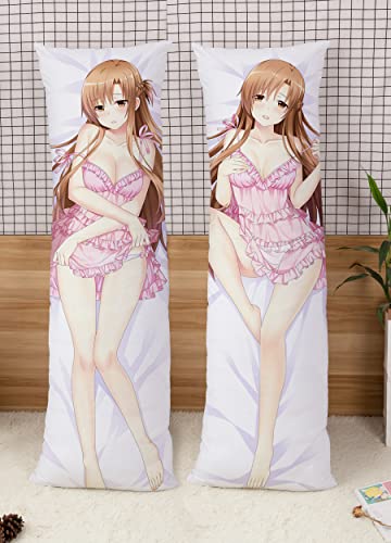 Sword Art Online Yuuki Asuna Cushion Cover Pillow Case Peach Skin 150x50cm (59in x 19.6in) Asuna Asada Shino Pillowcase von GUTRYIY