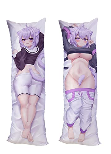 Vtuber Vocaloid Nekomata Cushion Pillow Case Peach Skin 150x50cm (59in x 19.6in) Sakamata Chloe Pillowcase von GUTRYIY