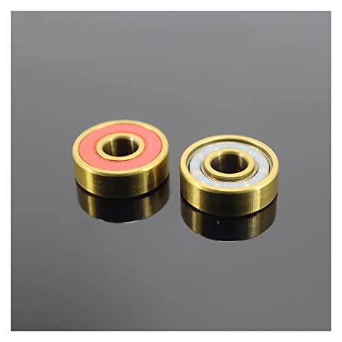 GUTUYEHKEA 16 Stück 608-TIG Skateboard-Kugellager 8 x 22 x 7 mm ABEC-9 608 V RS Oberfläche vergoldeter Nylonkäfig 608 Kugellager von GUTUYEHKEA