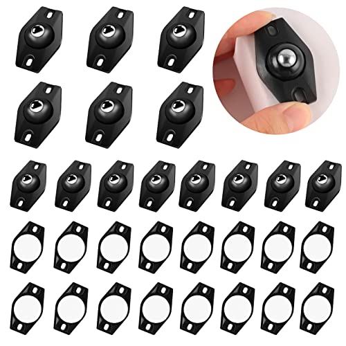 GUUFOO 30PCS Mini Möbelrollen Klein, Ball Kugelrollen Flach, 360 Grad Mini-Universalrad, Möbelrollen Flach Selbstklebend, Mini Rollenrad für Mülleimer Aufbewahrungsboxen Kleinmöbel von GUUFOO