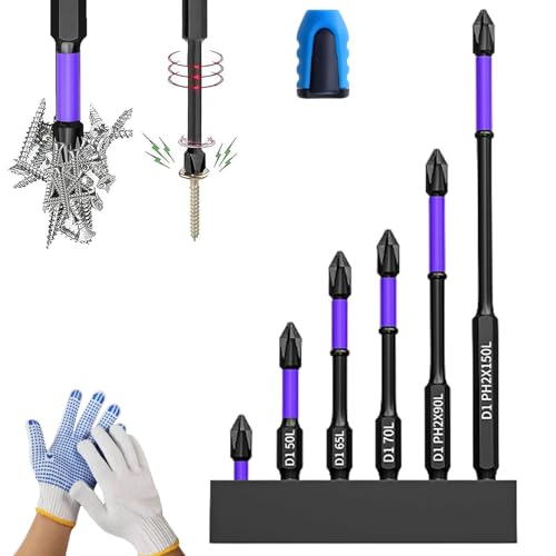 D1 Rutschfeste Und Schlagfeste Bit-Kreuzschraubendreher-Bits,Verbesserte Rutschfeste StoßFeste Bohrer 6-Teiliges Set,Upgraded High Hardness And Strong Magnetic Bit For Power Screwdriver (6 pc) von GUUIESMU