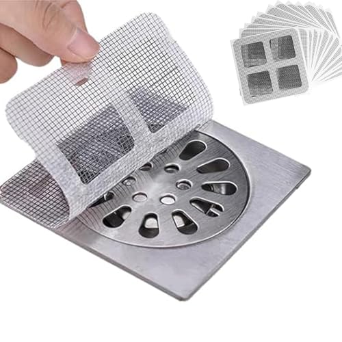 Floor Drain Sticker, Disposable Shower Drain Hair Catcher Mesh Stickers,Shower Drain Cover Hair Catcher, Abflusssieb Dusche Haare,Disposable Shower Floor Stickers (100PCS) von GUUIESMU