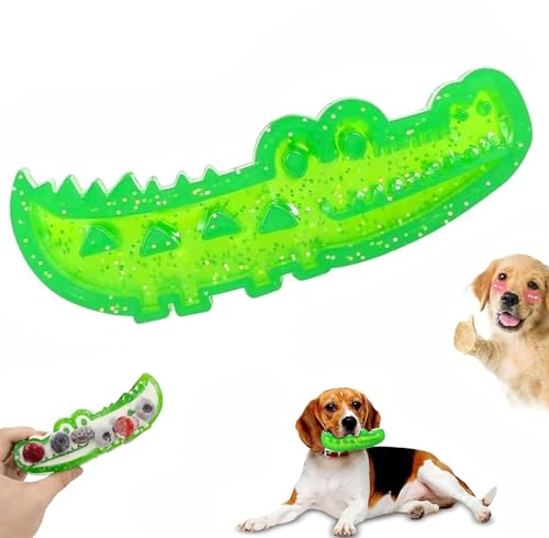 GUUIESMU Slow-Feed Chew & Fetch Crocodile Dog Toy,Alligator Treat Dispensing Dog,Dog Slow Feeder Puzzle Toy,Alligator Dog Chew Toy for Large, Medium & Small Dogs Teeth Cleaning (1PCS,Small) von GUUIESMU