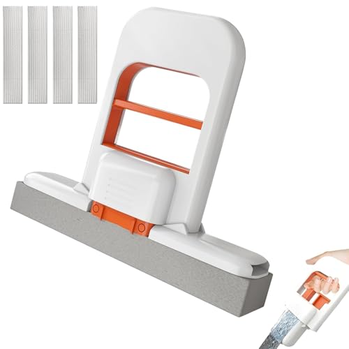 Mini Wischmop, Mini Foldable Desktop Mop,Mini Faltbarer Tischmopp,Kleiner Schwamm-Mopp, Tragbarer Squeeze Schwammmopp,Nass- Und Trocken Reinigungsmopp Für Badezimmer, Küche, Glas (A1) von GUUIESMU