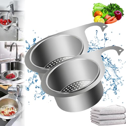 Siebkorb Aus Edelstahl In Schwanenform Für Die Spüle,sieb für spülbecken,Spülbecken Sieb,Stainless Steel Swan Sink Strainer Basket,Multifunktionaler Schwanenform Abflusskorb,Küchenabflusskorb (2PCS) von GUUIESMU