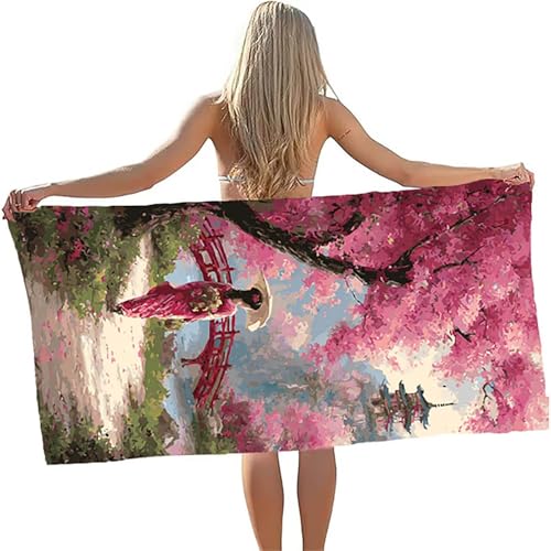Strandtuch 90x180 cm Microfaser Handtücher Schnelltrocknend Ultra Leicht Sandfreies, Tragbares Strandtuch xxl Kirschblüten Saunahandtuch Geisha Badetuch für Reisen Strandliege Sommer Strand GYL9264 Strandtuch 90x180 cm Microfaser Handtücher Schnelltrocknend Ultra Leicht Sandfreies, Tragbares Strandtuch xxl Kirschblüten Saunahandtuch Geisha Badetuch für Reisen Strandliege Sommer Strand GYL9264 von GUUOYUAL