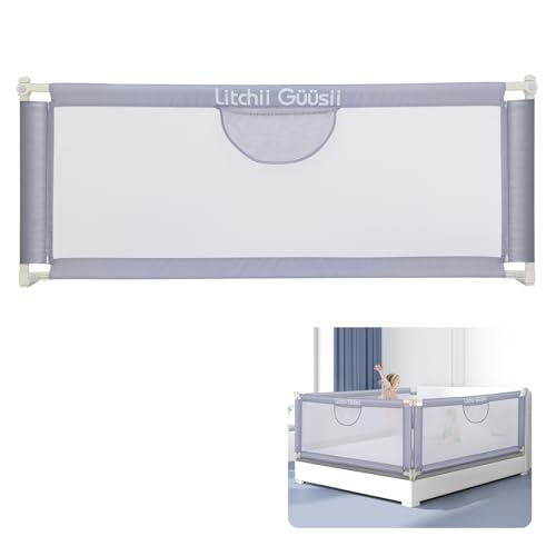 GUUSII HOME Rausfallschutz Bett Bettgitter Kinderbett Bettschutzgitter für Kinder Elternbett Bett Schutz Rausfallen Baby Verstellbare Höhe 72-100cm Maschine Waschbar Hochsicheres Bed Rails(1 Stück von GUUSII HOME