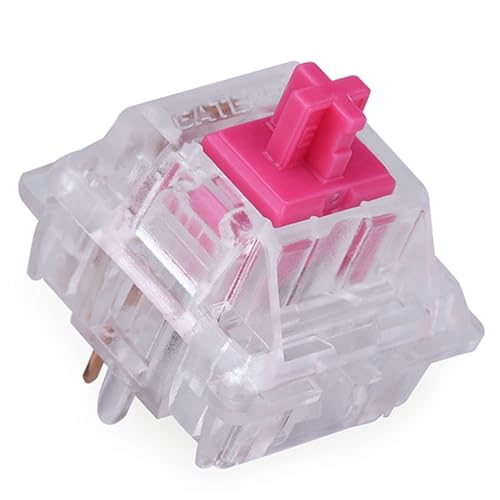 GUYEKS Gateron Aliaz Silent Pink Keyboard Switches, 5-Pin Linear Switches,Black-Plated Spring Key Switches,Tactile 60gf Switches Keyboards,RGB LED,Suitable for MX Mechanical Keyboards(10 Stück) von GUYEKS