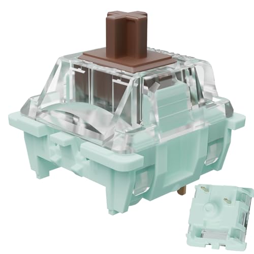 GUYEKS Gateron Jade Series Pre-Lubed Tactile Brown Keyboard Switch,3-Pin 55gf Double Spring Switches for MX Gaming Mechanical Keyboard(Jade Brown,90PCS) von GUYEKS