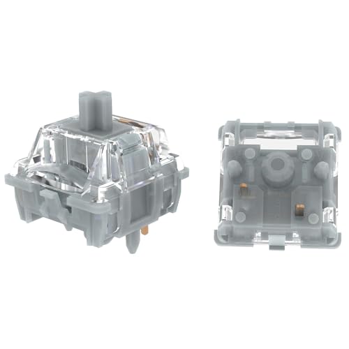 GUYEKS Gateron Zero Silent Silver Keyboard Switches, 5-Pin Linear Dual-Rail Switches, Factory Pre-lubed, 45gf Tactile, 90 Stück für MX Mechanical Keyboards GUYEKS Gateron Zero Silent Silver Keyboard Switches, 5-Pin Linear Dual-Rail Switches, Factory Pre-lubed, 45gf Tactile, 90 Stück für MX Mechanical Keyboards von GUYEKS