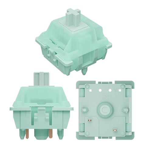 Gateron Jade Series Mint Keyboard Switch for Mechanical Gaming Keyboard,Linear RGB Pre-Lubed 55gf 5-Pin Switches(36Pcs) von GUYEKS