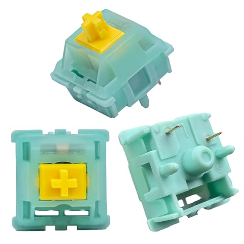 Gateron Jade Yellow Pro Open V3 Linear Keyboard Switch, 5-Pin 55gf Pre-lubed Gaming Keyboard Switch, Kompatibel mit allen mechanischen MX-Tastaturen (36 Stück, Jadegelb) von GUYEKS
