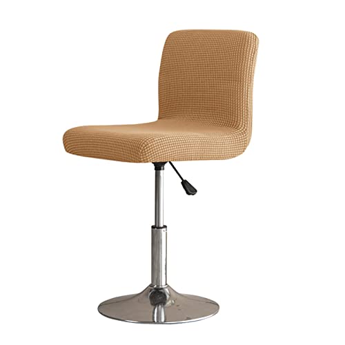 GUYIRT Elastische Stuhlhussen für Barhocker mit Lehne, Einfarbig Jacquard Küche Stuhlhussen, für Kurzen Drehbaren Esszimmerstuhl-Rückenstuhl Barhocker Stuhl-Leichter Kaffee-2 ST von GUYIRT