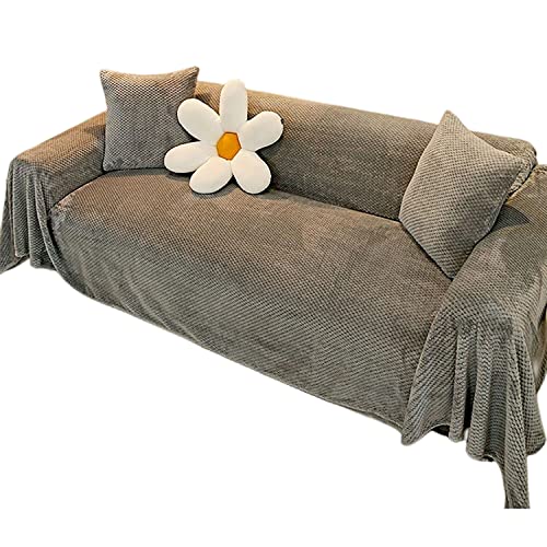 GUYIRT Loveseat Abdeckung, Couchbezug, Weicher Plüsch-Sofaschutz, Vielseitige Sofa Decke, Couchdecke für Kinder Hund Haustiere-grau-200 x 360 cm von GUYIRT