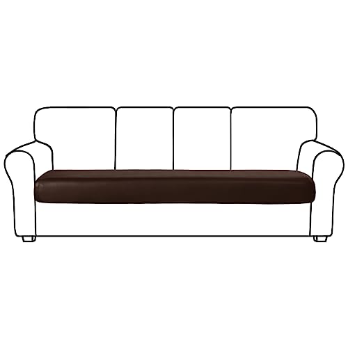 GUYIRT PU Leder Sofa Sitzkissenbezug, Wasserdicht Sitzbezüge, Schonbezug Für Sofa-Sitzkissen, Sofa überzug Für Wohnzimmer-dunkler Kaffee-4-Sitzer von GUYIRT