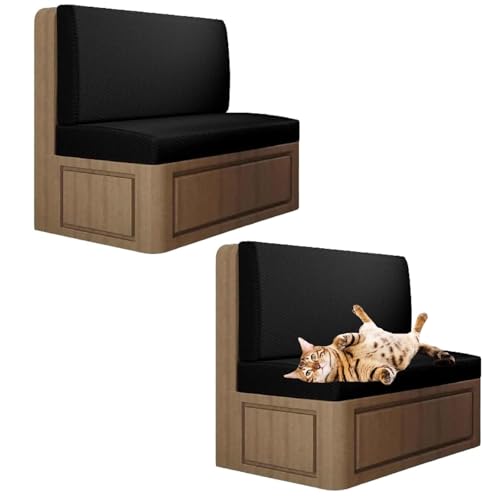 GUYIRT RV-Kissenbezüge, Dinette-Kabinensitze, 2 Sets, Wohnmobil-Sitzbezüge für 2 Kissen, Couch, Wohnmobil, Küche, Tisch, Bank, Sitzkissenbezüge, maschinenwaschbar (schwarz, 2 Stück) von GUYIRT
