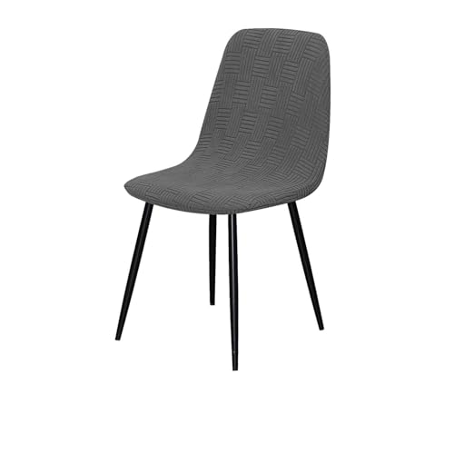 GUYIRT Shell Stuhlbezüge, Jacquard-Sitzbezüge für moderne Esszimmerstühle, Küchenstuhlschoner für Kinder, 2er-Set, 4er-Set, 6 Stück, Dunkelgrau, 4 Stück von GUYIRT