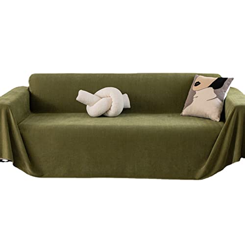 GUYIRT Sofa überzug 3-Sitzer und 2-Sitzer, Vier Jahreszeiten Universal Couchdecke, Multifunktional Kuscheldecke für Wohnzimmer, Waschbar-Grün-180 x 260 cm (70 x 102 Zoll) von GUYIRT