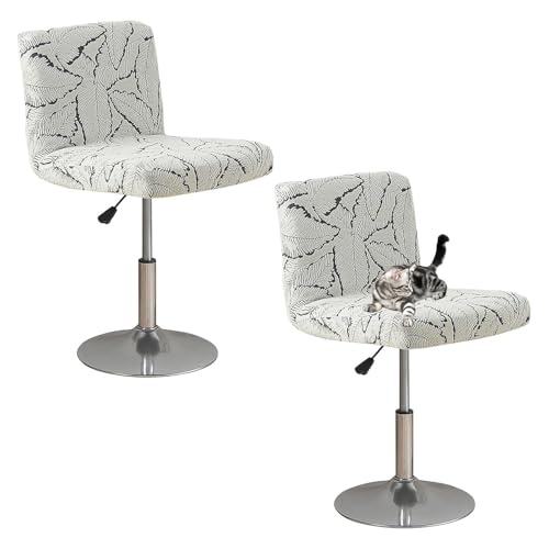 GUYIRT Stretch-Barhocker-Bezug für Kneipe, Theke, Hocker, Stuhl, Sitzbezug für Barhocker, Stuhl mit Rückenlehne für Küche, Esszimmer, Café (dunkelgrau, 2 Stück) von GUYIRT