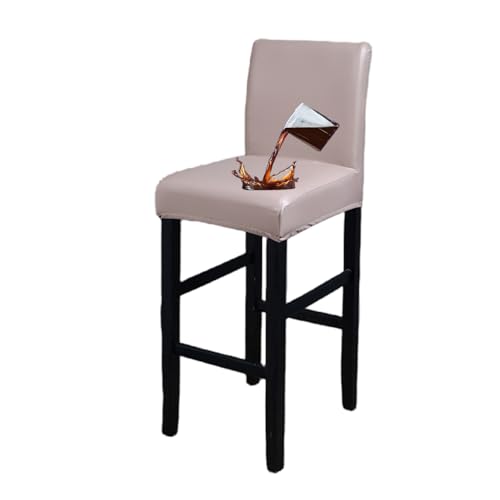 GUYIRT Stretch Barhocker Stuhlhussen Bezüge Barstuhl Bezug Mit Rückenlehne Stuhlhussen 2 4 6er Set Wasserdicht Für Küche Esszimmer Cafe (Kamel,Satz von 2) von GUYIRT