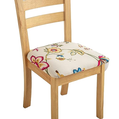 GUYIRT Stuhlbezug Sitzfläche, Stuhlhussen Für Esszimmerstühle Stretch Druck Sitzbezug Stuhl Universeller Sitzkissenbezug Für Küchenstühle Ohne Armlehnen-3-6 Stück von GUYIRT