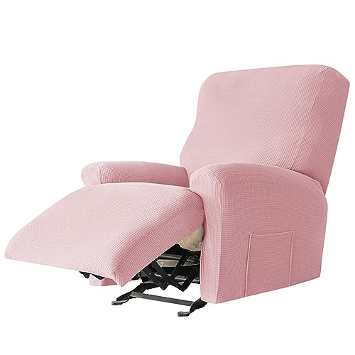 GUYIRT Wasserdicht Recliner Cover, Sofabezug 1-Sitzer-Liegestuhl, 4 Stück Weicher Möbelschutz Für Elektrischen Manuellen Liegesessel-Rosa von GUYIRT