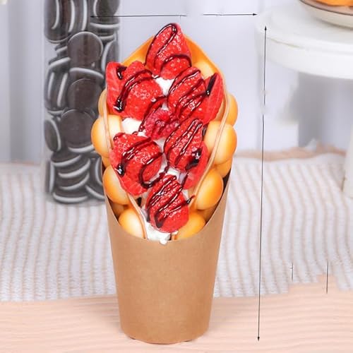 GUYOS 2 Stück Simulation Ei Waffel Modell Display Probe Dessert Fake Bubble Waffel Lebensmittel-Erdbeere GUYOS 2 Stück Simulation Ei Waffel Modell Display Probe Dessert Fake Bubble Waffel Lebensmittel-Erdbeere von GUYOS