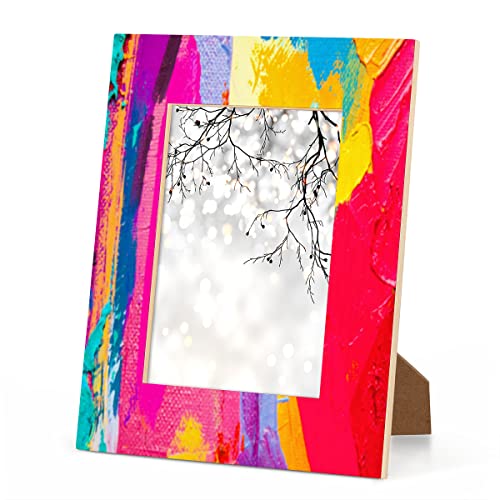 GUYOS Farbenfrohe Regenbogen-Rosen-Bilderrahmen für 28 x 35 cm große Fotos. Dieser Rahmen kann vertikal oder horizontal auf einem Tisch oder einer Wand aufgestellt werden GUYOS Farbenfrohe Regenbogen-Rosen-Bilderrahmen für 28 x 35 cm große Fotos. Dieser Rahmen kann vertikal oder horizontal auf einem Tisch oder einer Wand aufgestellt werden von GUYOS