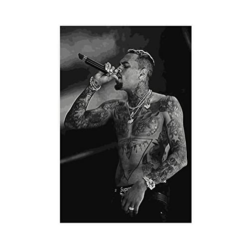 GUyfam Chris Brown Kunstposter 1 Leinwand-Poster, Wandkunst, Dekordruck, Bild, Gemälde für Wohnzimmer, Schlafzimmer, Dekoration, 30 x 45 cm von GUyfam