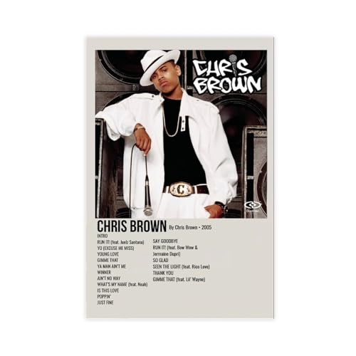 GUyfam Chris Brown's Album Cover – Chris Brown Poster Leinwand Poster Schlafzimmer Dekor Sport Landschaft Büro Zimmer Dekor Geschenk 20 x 30 cm von GUyfam