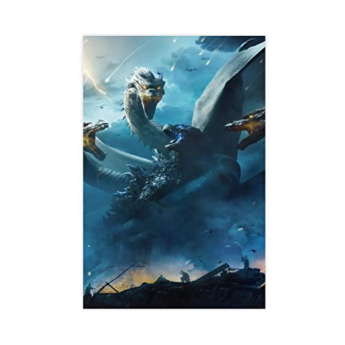 GUyfam Godzilla Vs King Kong Filmposter 28 Leinwand Poster Wandkunst Dekor Druck Bild Gemälde für Wohnzimmer Schlafzimmer Dekoration 30 x 45 cm von GUyfam