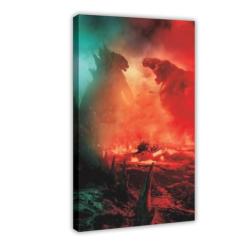 GUyfam Godzilla Vs. Kong Poster – Strange Harbors Poster Leinwand Poster Wandkunst Dekor Druck Bild Gemälde für Wohnzimmer Schlafzimmer Dekoration 30 x 45 cm von GUyfam