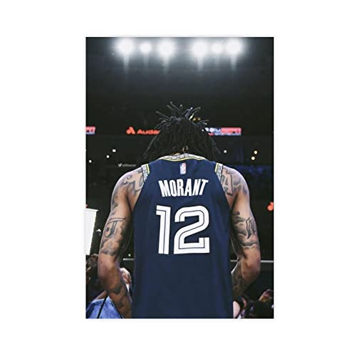 GUyfam Ja Morant Leinwandposter Basketball Star Poster 24 Leinwand Poster Wandkunst Dekor Druck Bild Gemälde für Wohnzimmer Schlafzimmer Dekoration 40 x 60 cm von GUyfam