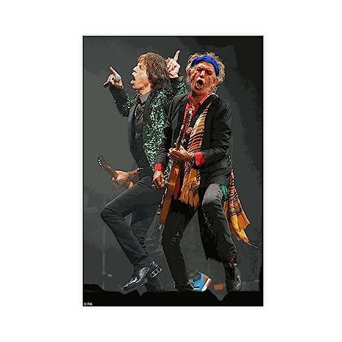 GUyfam Keith Richards und Mick Jagger Classics Poster Leinwand Poster Wandkunst Dekor Druck Bild Gemälde für Wohnzimmer Schlafzimmer Dekoration 60 x 90 cm von GUyfam