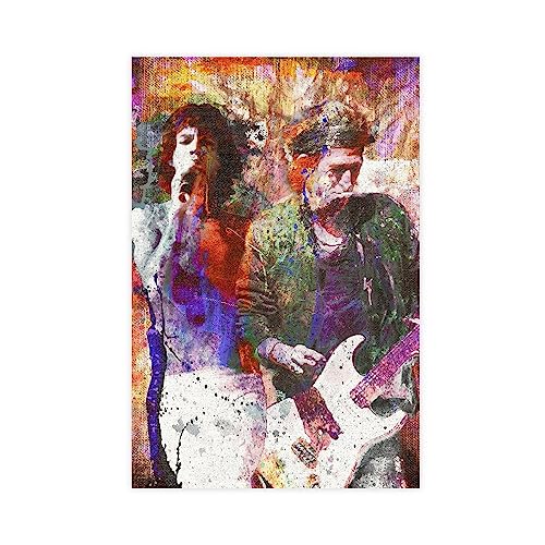 GUyfam Keith Richards und Mick Jagger Poster, Leinwand, Poster, Wandkunst, Dekordruck, Bild, Gemälde für Wohnzimmer, Schlafzimmer, Dekoration, 60 x 90 cm von GUyfam