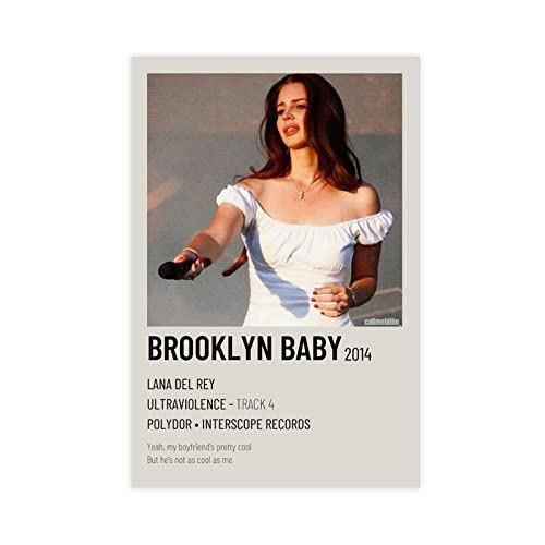 GUyfam Lana Del Rey Poster Brooklyn Baby Album Poster Leinwand Poster Wandkunst Dekor Druck Bild Gemälde für Wohnzimmer Schlafzimmer Dekoration 30 x 45 cm von GUyfam