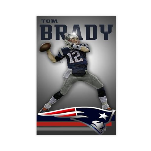 GUyfam Poster für Sportler, Fußballstar, Tom Brady, Leinwand-Poster, Schlafzimmer, Dekoration, Sport, Landschaft, Büro, Raumdekoration, Geschenk, 40 x 60 cm, 5 Stück von GUyfam