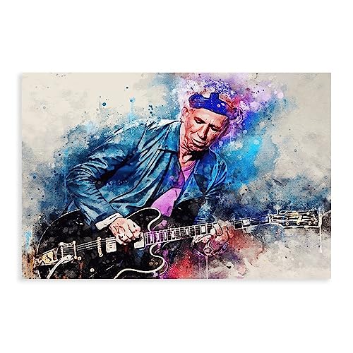 GUyfam Rock-Gitarrist Keith Richards Poster (6) Leinwand Poster Schlafzimmer Dekor Sport Landschaft Büro Zimmer Dekor Geschenk 40 x 60 cm von GUyfam