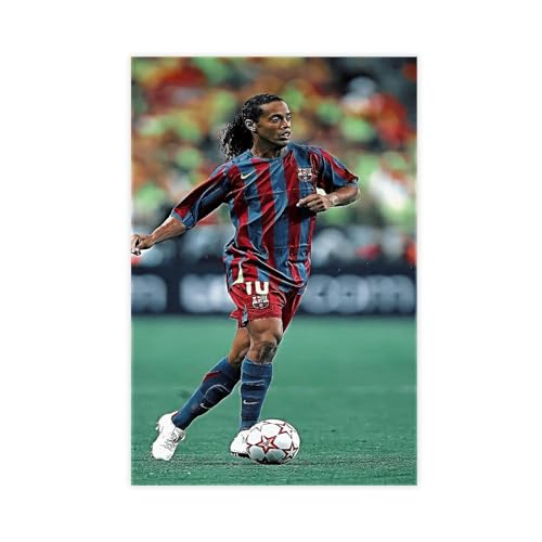 GUyfam Ronaldinho Poster Fußballspieler (14) Leinwand Poster Schlafzimmer Dekor Sport Landschaft Büro Zimmer Dekor Geschenk 30 x 45 cm von GUyfam