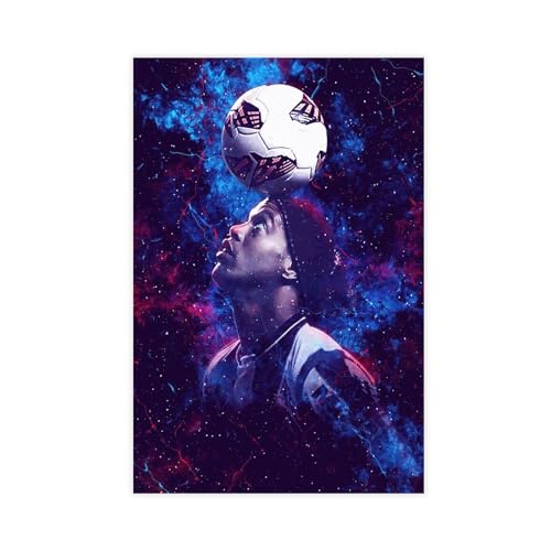 GUyfam Ronaldinho Poster Fußballspieler 5 Leinwand Poster Schlafzimmer Dekor Sport Landschaft Büro Zimmer Dekor Geschenk 30 x 45 cm von GUyfam