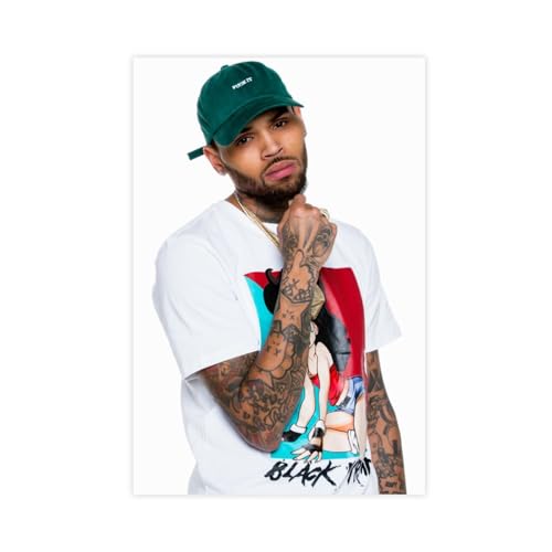 GUyfam Sängerposter Chris Brown Poster (8) Leinwand Poster Wandkunst Dekor Druck Bild Gemälde für Wohnzimmer Schlafzimmer Dekoration 50 x 75 cm von GUyfam