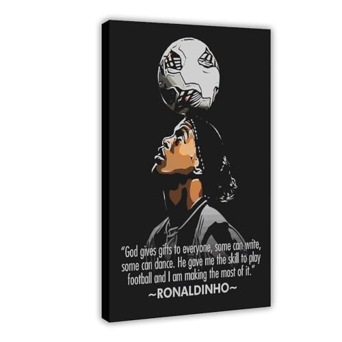 Ronaldinho Gaucho Fußball-Poster, motivierendes Zitat, Poster, Leinwand, Poster, Schlafzimmer, Dekoration, Sport, Landschaft, Büro, Raumdekoration, Geschenk, 20 x 30 cm von GUyfam