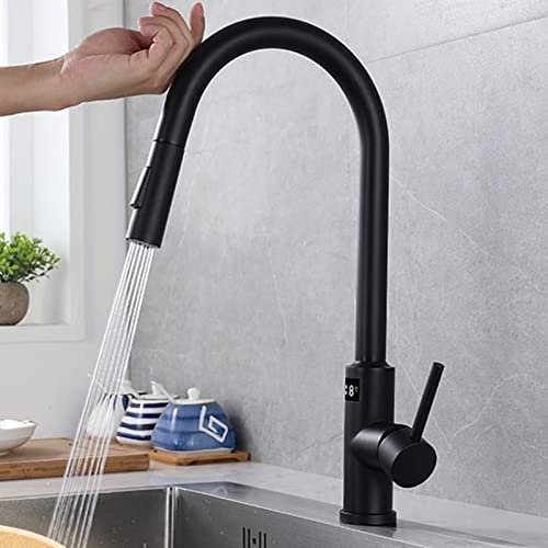GVBJIUAXJM Touch-on-Küchenarmatur, Küchenarmatur mit ausziehbarer Brause, Smart Sensor Küchenarmatur aus Edelstahl, Küchenspülenarmatur mit Temperaturanzeige, 360° Küchenmischbatterie,B GVBJIUAXJM Touch-on-Küchenarmatur, Küchenarmatur mit ausziehbarer Brause, Smart Sensor Küchenarmatur aus Edelstahl, Küchenspülenarmatur mit Temperaturanzeige, 360° Küchenmischbatterie,B von GVBJIUAXJM