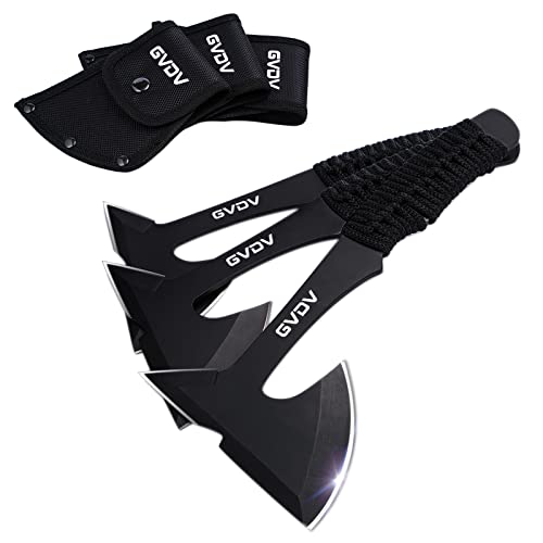 GVDV 3 Set Camping Axt, Fulltang Edelstahl Survival Outdoor Campingäxte, Camping Hatchet Beil mit Nylonscheide von GVDV