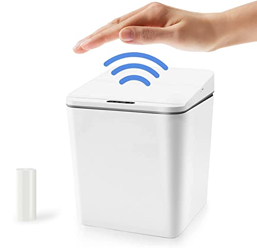 GVEFIVME Rechargeable Automatic Detection Desktop Waste Bin Box Shape Mini Trash Bin with Lid,Sensor Trash Bin, Waste Bin 6 Litre / 1.5 Gallon von GVEFIVME