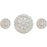 Handgemachte Keramik Blumen Wandkunst, Suzani Tile Decor | 3Er Set von GVEGA