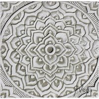 Handgefertigte Keramikmandala-Wandfliese, Innen -/Außendekor, Beige-Weiß | 30 cm 11, 8 " Handgefertigte Keramikmandala-Wandfliese, Innen -/Außendekor, Beige-Weiß | 30 cm 11, 8 " von GVEGA