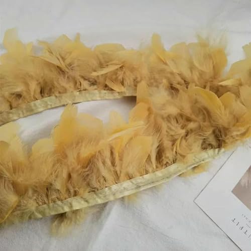 1/2 m Fransenbesatz aus Gänsefedern, gefertigt für selbstgemachte Hüte, Blumenarrangements und Kostüme – perfekt für Hochzeiten, Bühnenauftritte – heller Kaffee – 1 Meter 1/2 m Fransenbesatz aus Gänsefedern, gefertigt für selbstgemachte Hüte, Blumenarrangements und Kostüme – perfekt für Hochzeiten, Bühnenauftritte – heller Kaffee – 1 Meter von GVEKJ