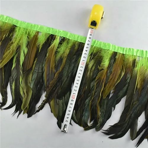 1 Meter Hahnenfedern auf Bandbesatz, Quaste, Fransen, Federkleidband für DIY-Nähdekor, Kleidung, Karnevalszubehör – Grün_a 1 Meter Hahnenfedern auf Bandbesatz, Quaste, Fransen, Federkleidband für DIY-Nähdekor, Kleidung, Karnevalszubehör – Grün_a von GVEKJ